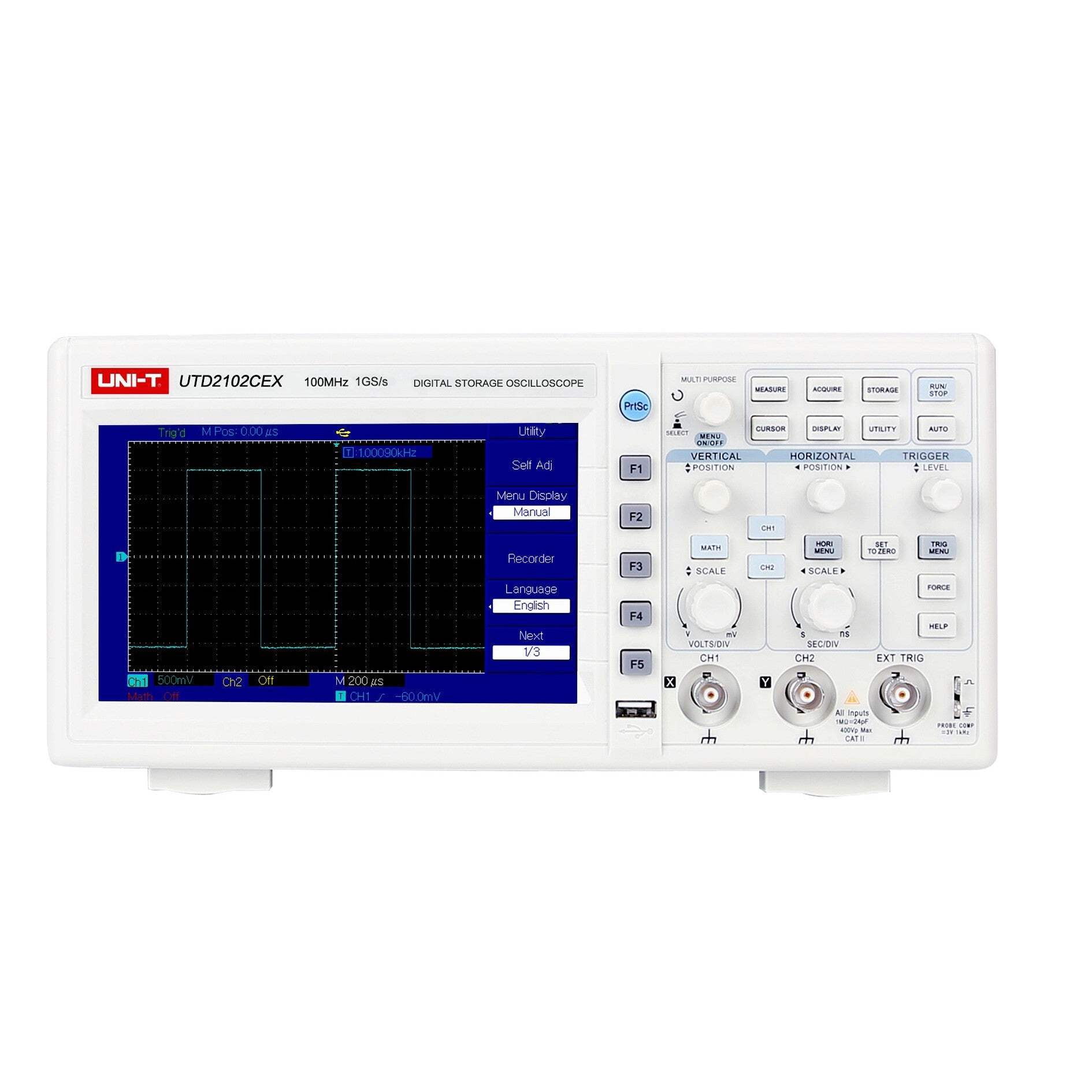 UNI-T UTD2102CEX+ 100MHz 2Ch DSO Digital Storage Oscilloscope
