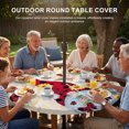 thumbnail image 3 of Round Outdoor Tablecloth with Umbrella Hole and Zipper, Gnomes Daisy Farmhouse Tablecloth with Elastic Waterproof, Pastoral Vintage Garden Floral Patio Table Covers for 31" - 35" Picnic Pool Tables, 3 of 9