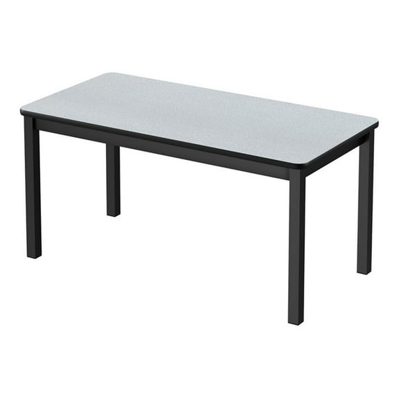 Correll LR Series 29x36" Traditional Wood Library Table in Gray Granite