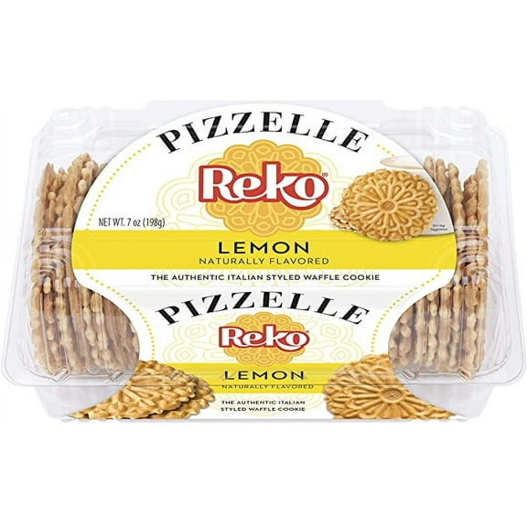 Reko Pizzelle Lemon Authentic Italian-Styled Waffle Cookie 7 oz