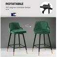 thumbnail image 5 of Foreate Velvet Swivel Bar Stool, 29" Counter Height Set of 2, Upholstered Armless with Low Back Heavy Duty Bar Chair for Kitchen Island Dining Room, 5 of 11