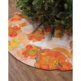 thumbnail image 2 of Orange Spring Floral Christmas Tree Skirt 36 Inches Large Christmas Skirt Tree, Summer Botanical Watercolor Flowers Tree Skirt Christmas Decorations for Fireplace Party Holidays Indoor Outdoor, 2 of 7