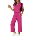 thumbnail image 2 of Two Piece Lounge Sets for Women Spring Vacation Beach Travel Airport Outfits Casual Cruise Fashion 2026 Hot Pink M, 2 of 7