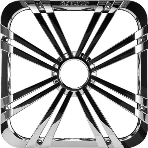 Kicker 10-inch (25cm) Square Subwoofer Grille for 11S10L7,LED, Chrome