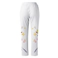 thumbnail image 5 of Women Cotton Linen Harem Pants with Pockets Boho Comfy High Waist Floral Print Loose Capri Pants Palazzo Trouser, 5 of 5