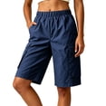 thumbnail image 4 of Tqcoqu Women's Lightweight Hiking Cargo Shorts,Quick Dry Athletic Shorts for Camping Travel Golf with Pockets,Navy Women's S-XXXL, 4 of 6