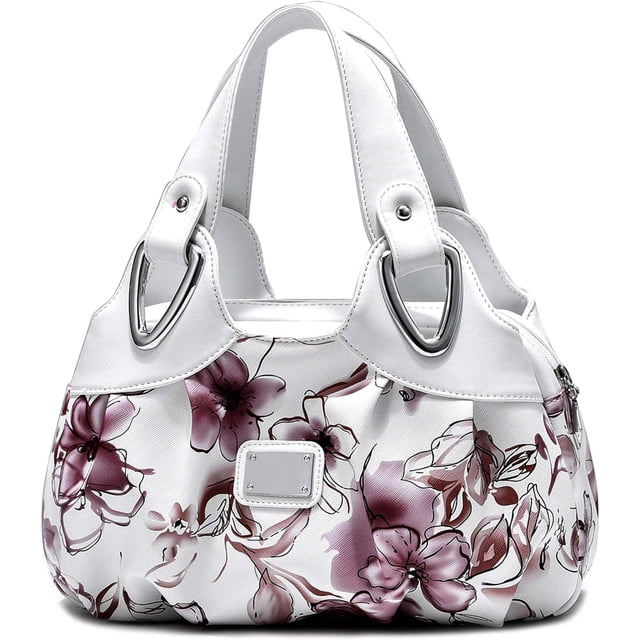 LHSHID Sac à Main en Cuir Végétalien pour Femmes Style Hobo Mode Sac à Main Floral