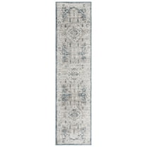 SAFAVIEH Vintage Tabriz Kandy Medallion Runner Rug, Gray/Blue, 2' x 8'