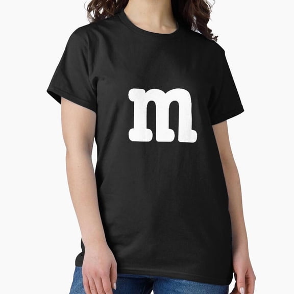 M&M Minimalist Modern Aesthetic Letter Initial Graphic G138 Unisex T-Shirt, Up to 5XL