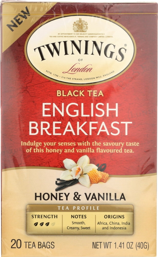 TWINING TEA English Breakfast Honey & Vanilla Black Tea, 20 bg