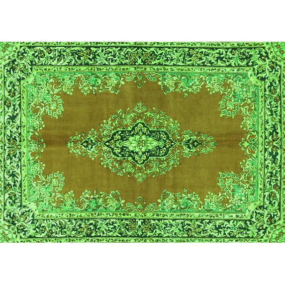 Ahgly Company Indoor Rectangle Persian Green Traditional Area Rugs, 8' x 10'
