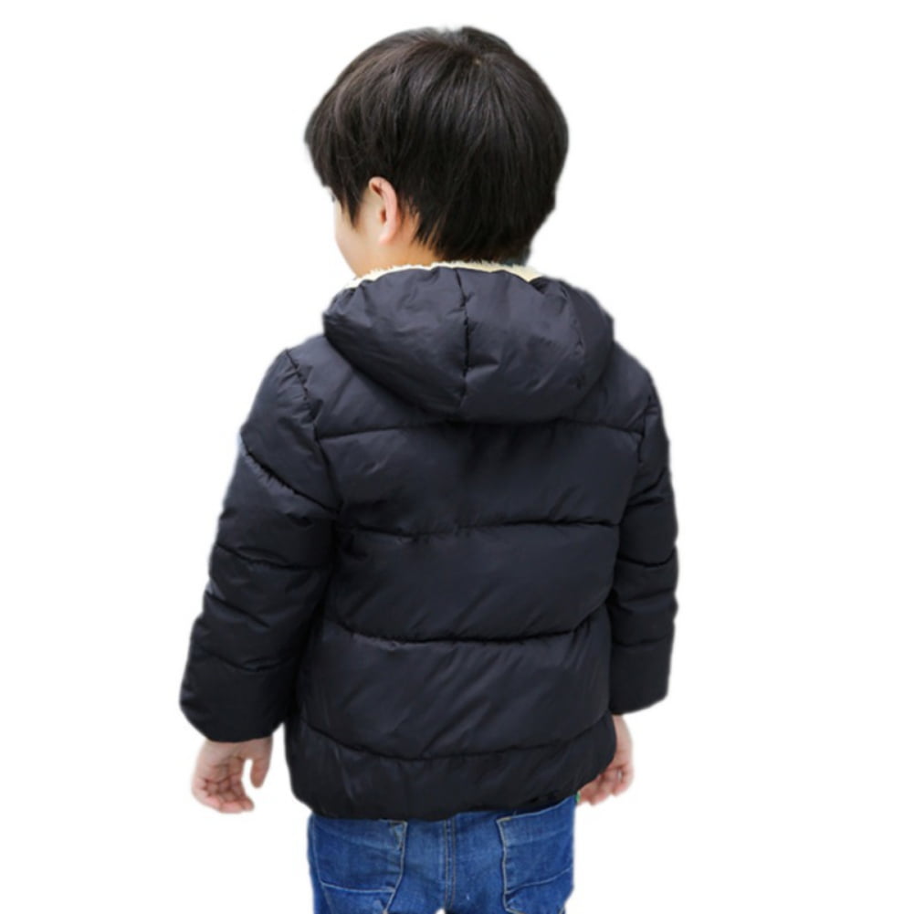 Boys Girls Kid Winter Thick Jacket Warm Zipper Hooded Windproof Coat Cute Outwear,2-6T
