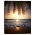 thumbnail image 2 of Tropical Beach with Palm Leaves - Seashore Canvas Art Print, 2 of 3