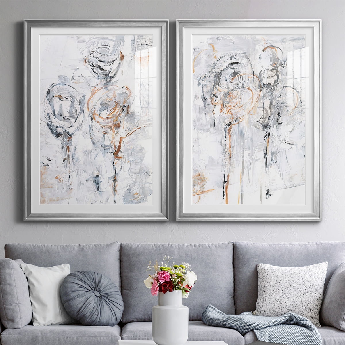 Wexford Home Spring Wildflowers I Premium Framed Print, 18.5" x 24.5" - Ready to Hang, Silver (Set of 2)