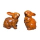 thumbnail image 4 of 2 figuras de conejo talladas en madera, adorno decorativo hecho a mano, adorable figura de animal de dibujos animados para decoración del hogar, ideal marrón claro, 4 of 7
