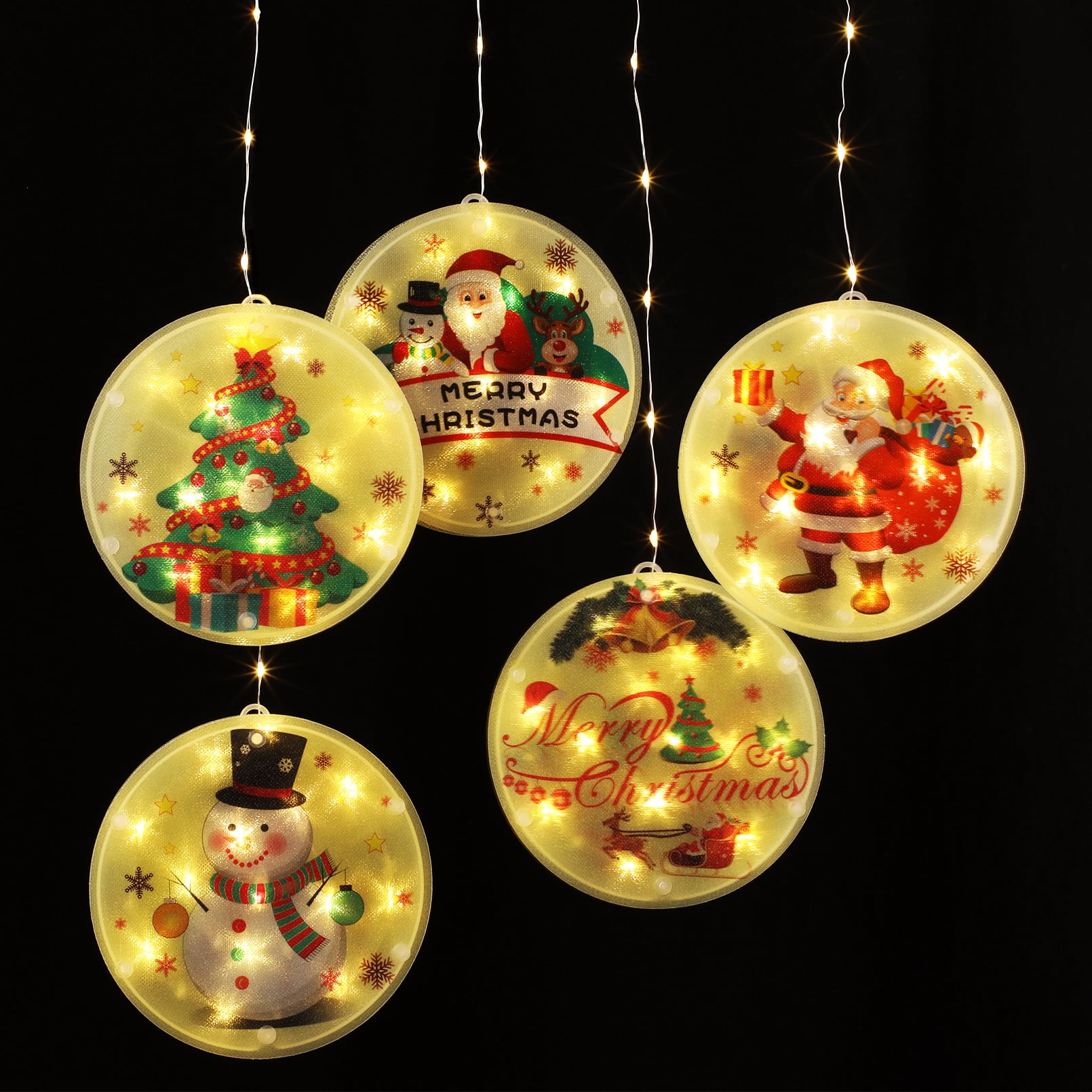 5 LED Novelty Hanging Christmas Lights, 3D Lights Window and Wall Decoration