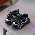 thumbnail image 2 of Otqutp Baby Girls Leather Lace Lights up Sneakers Hook Loop Non Slip Walking Sport Shoes Toddler New Born Casual Breathable, 2 of 6