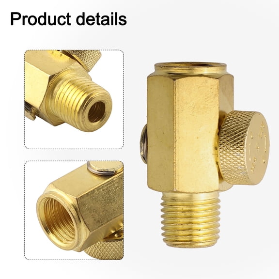 1Pc 1/4Inch Npt Inline Regulator Solid Brass Compressed Air Pressure Valve Tool