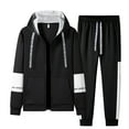 thumbnail image 2 of Letdown Men's Casual Athletic Tracksuit 2 Piece Outfits Full Zip Athletic Jogging Suit Sets Sport Sweat Suit Sports Outfits Sets (Black, S), 2 of 5
