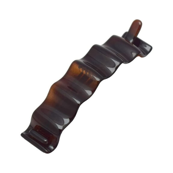 Parcelona French Crinkled Tortoise Shell Large Non Metal Hair Clip Barrette