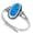 Blue, variant on Oval Blue Synthetic Opal Unique Ring Sterling Silver Size 9