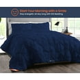 thumbnail image 2 of SGI Microfiber Comforter Set Twin XL Size Navy Blue Pinch 3 Piece, 2 of 5