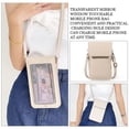 thumbnail image 5 of Monedero para teléfono con pantalla táctil para mujer, teléfono móvil con correa para el hombro, teléfono cruzado, color blanco crema, 5 of 5