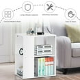 thumbnail image 4 of Gymax 2pcs 2-Tier Side Sofa End Table Bedside Nightstand Table White, 4 of 10