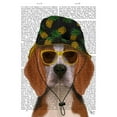 thumbnail image 2 of Fab Funky 12x14 White Modern Wood Framed Museum Art Print Titled - Beagle and Bucket Hat, 2 of 4
