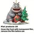 thumbnail image 6 of zhmrfg Flat Car Pendant Christmas Hippo Holiday Ornament Acrylic Hanging Decoration for Car Home Window Office Desk Seasonal Party Christmas Indoor Outdoor Festive Decor with Cute Animal Theme, 6 of 6
