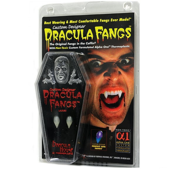 The Costume King FH01CXL Dracula Fangs Clam Shell - Extra Large