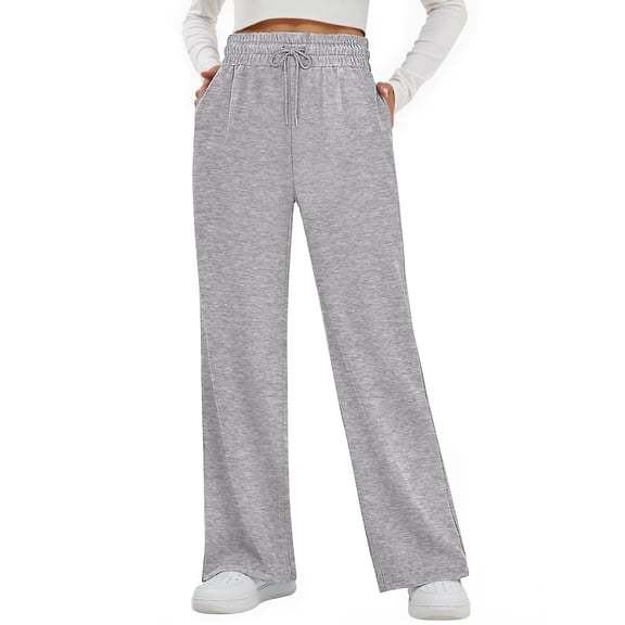 MOSHU Sweatpants for Women Straight Leg Elastic Waist Spring Fall Pants Casual Lounge Pants Womens Sweatpants with Pockets