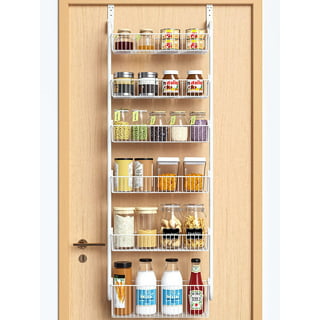 Olirum Over the Door Pantry Organizer, 6 Adjustable Baskets, Large Pantry  Organization and Storage, Hanging or Wall Mounted Spice Rack for Kitchen