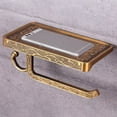 thumbnail image 7 of Vintage Toilet Paper Holder Bathroom Metal Roll Tissue Rack Wall-Mounted Retro Phone Towel Shelf, 7 of 7