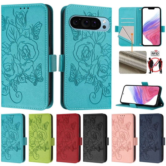 For Google Pixel 9 Pro XL /Pixel 8 Pro PU Leather Phone Case with Credit Card Slot Magnetic Wallet Case