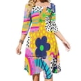 thumbnail image 1 of Vestido acampanado de Hope Vestido de cuello cuadrado Vestido estampado de moda femenina elegante, 1 of 6