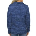 thumbnail image 3 of Womens Long Sleeve Half Zipper Tops Quarter Zip Sweatshirt Women Casual Loose Solid Color Pullover Shirt with Pockets (Blue M), 3 of 5