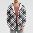 thumbnail image 2 of Gmluru Men's Winter Oversize Plaid Jacket Check Print Pocket Long Sleeved Button Hooded Coat Outwear Plus Size, 2 of 6