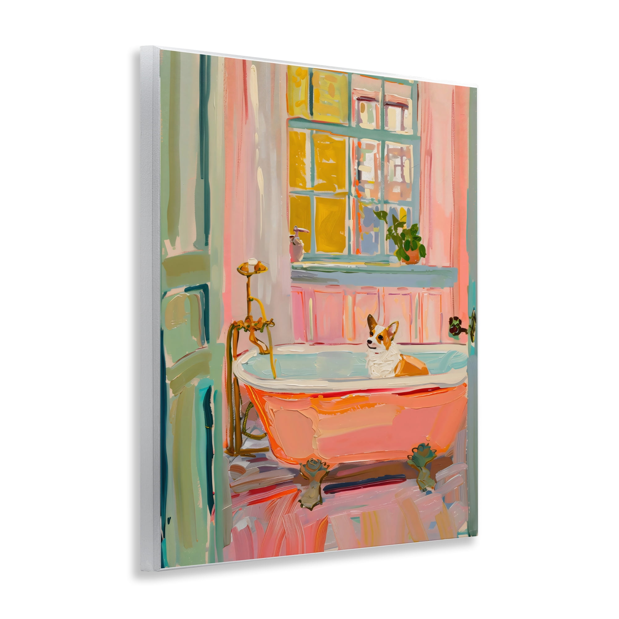 Stupell Industries Corgi in Bathtub Wall Plaque Art, design by The Prints Vibe