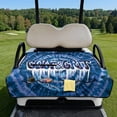 thumbnail image 3 of COEQINE Universal Golf Cart Seat Towel Blanket Covers for All Weather, Foldable Design with Handle, Fit for EZGO, Club Car and More 2-Seat Golf Carts, Golf Tie-dye Blue, 3 of 8