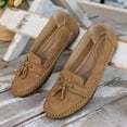 thumbnail image 6 of Pandaie Ballet Flats for Women Closed Round Toe Slip on Bowknot Flats Shoes Vintage Work Business Casual Dressy Penny Loafers Khaki Size 9.5, 6 of 8
