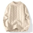 thumbnail image 2 of JTieacloth Winter Warm Sweaters Men Crew Neck Loose Thick Pullover Sweater Sweater Casual Base(Yellow), 2 of 5