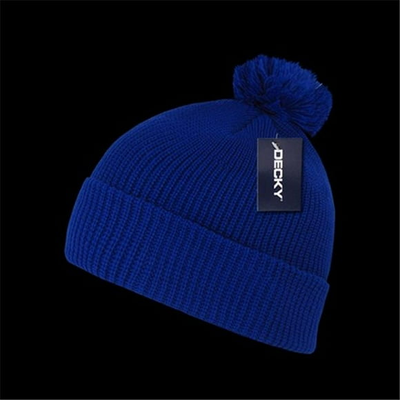 Decky 686-RYL Bonnets Acryliques Pom Pom, Royal