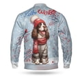 thumbnail image 2 of Hello Winter English Springer Spaniel Smiling in Red Scarf Hat Welcome Christmas All Over Print 3D Baseball Jacket Springers Dog Lover Gifts Bomber Jacket Softball - 00017, 2 of 6