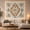 Geometric Heart, variant on Geometric Heart with Olive Branch Sprigs on Cream Base, Cozy Folk Art for Home Decor Enthusiasts, Folk Inspired Wall Art, Housewarming Gift, Tapestry Wall Hanging for Living Room and Bedroom