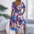 thumbnail image 3 of Vestido de Verano de Manga Corta para Mujeres V Cuello Suelto Vestido de Impresión, Vestido de Poliéster de Moda Sexy Casual para el Ocio, la Fiesta, la Fecha Y el Trabajo, 3 of 4