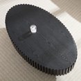 thumbnail image 6 of Williamspace Oval Coffee Table, 43.7"x24.8" Modern Handcraft Relief Wood Coffee Table Side Table Accent End Table Center Table for Living Room Apartment Bedroom, Black, 6 of 9