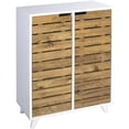 thumbnail image 2 of Modernist Multi-Functional Foyer Shoe Cabinet, 8 Tier Rack Organizer & Grid-Style Doors, Freestanding Unit, Stackable & Portable Storage for Entryway, Hallway, Bedroom, Bathroom, Living Room, 2 of 9