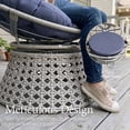 thumbnail image 3 of LayinSun 2 Pieces Oversized Outdoor Rattan Swivel Papasan Chair with 6" Soft Thickened Cushion for Patio, Deck, Living Room, 3 of 7
