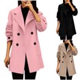 thumbnail image 1 of NJDVHB Manteaux d'Hiver pour Femmes, Vestes pour Femmes Tendance, Mode Femmes Col Rabattu Manches Longues Manteau Décontracté Cardigan Blouse, Café, TG, 1 of 1